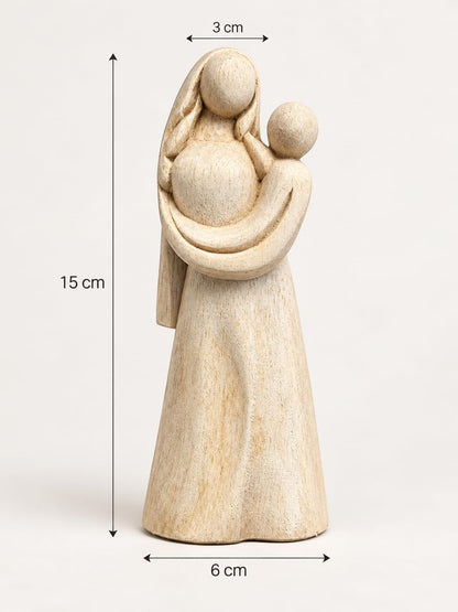Maßgrafik der Marienfigur: 15 cm hoch, 6 cm breit und 3 cm tief